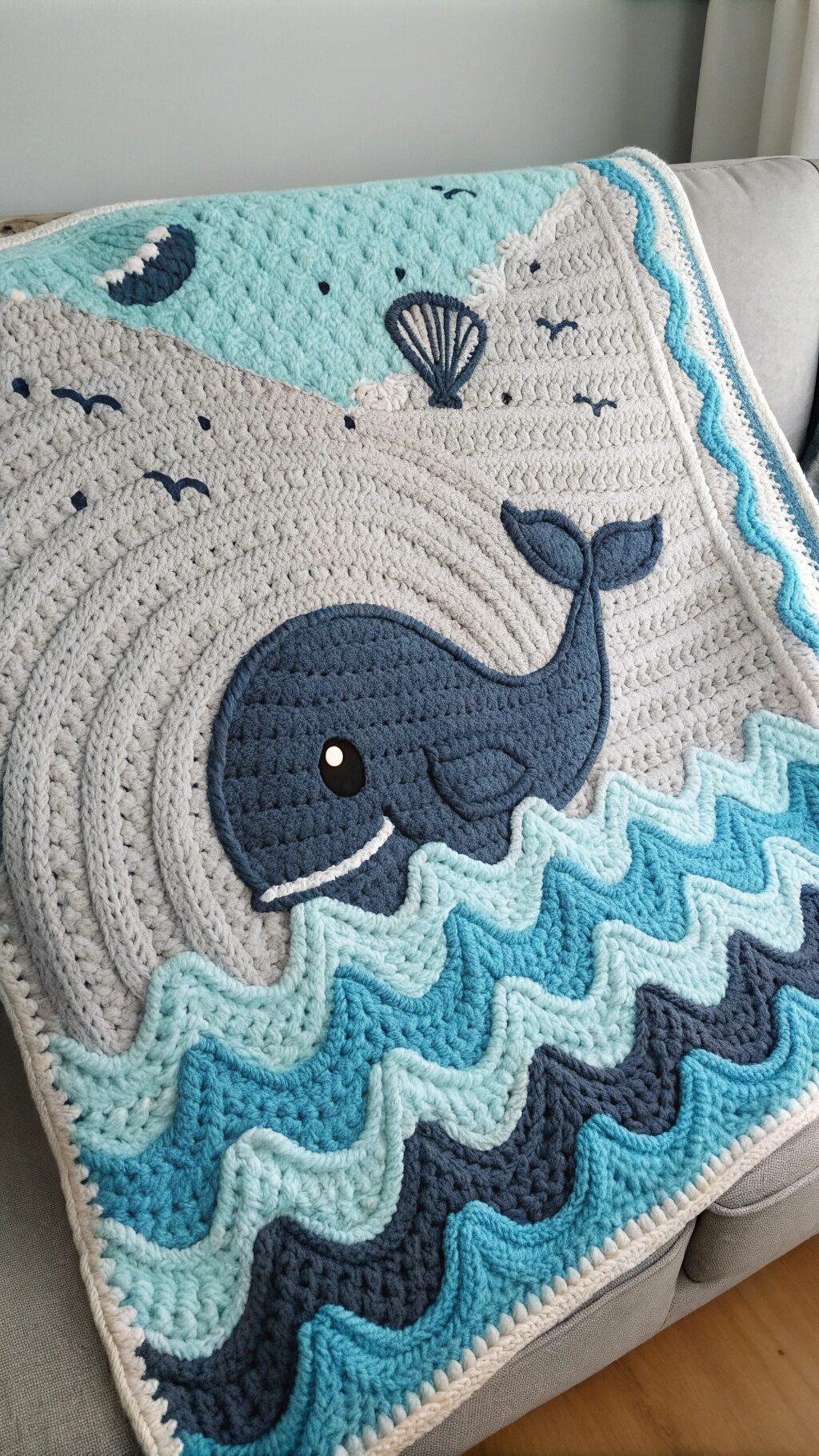 Fluffy Whale Blanket