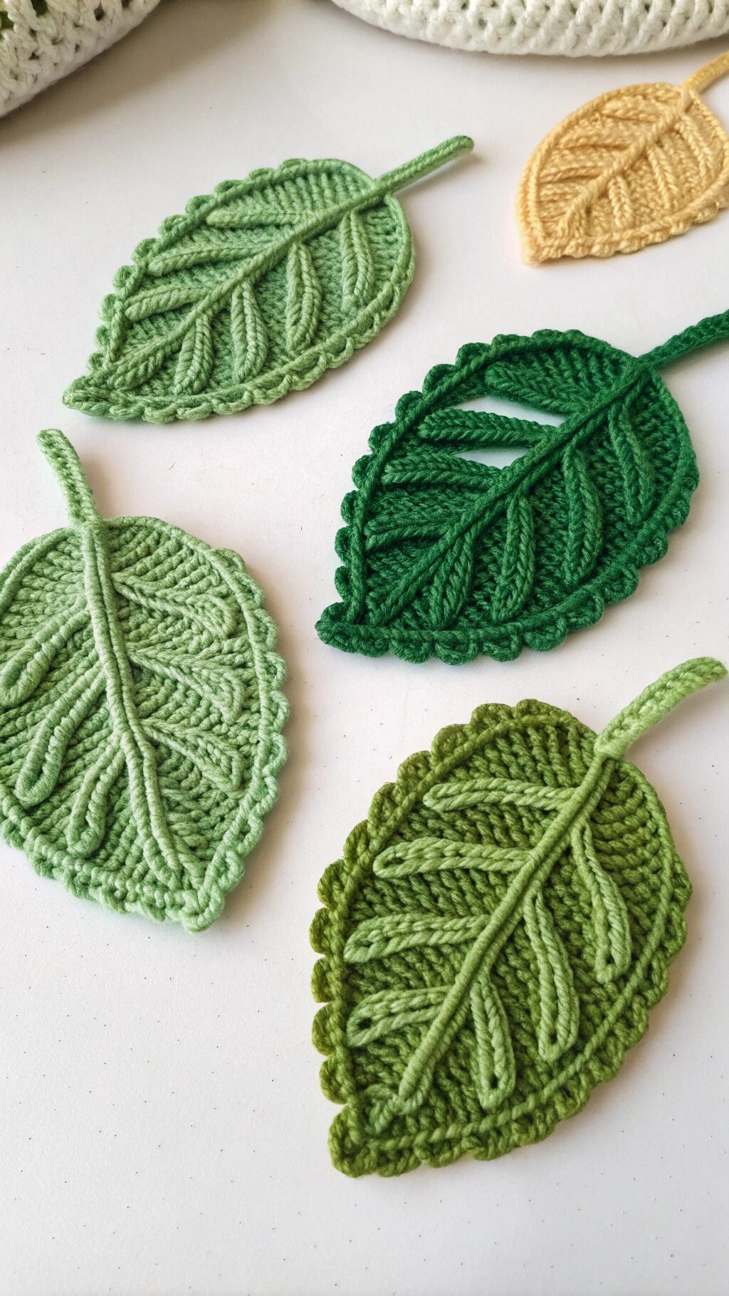 Mini Crochet Leaves