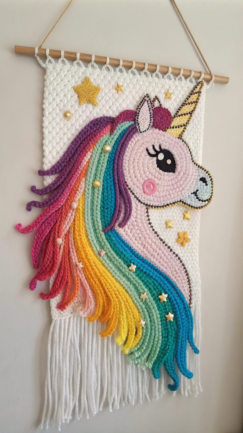 Crochet Unicorn Wall Hanging