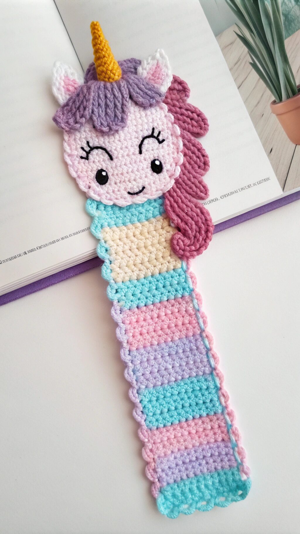 Crochet Unicorn Bookmark