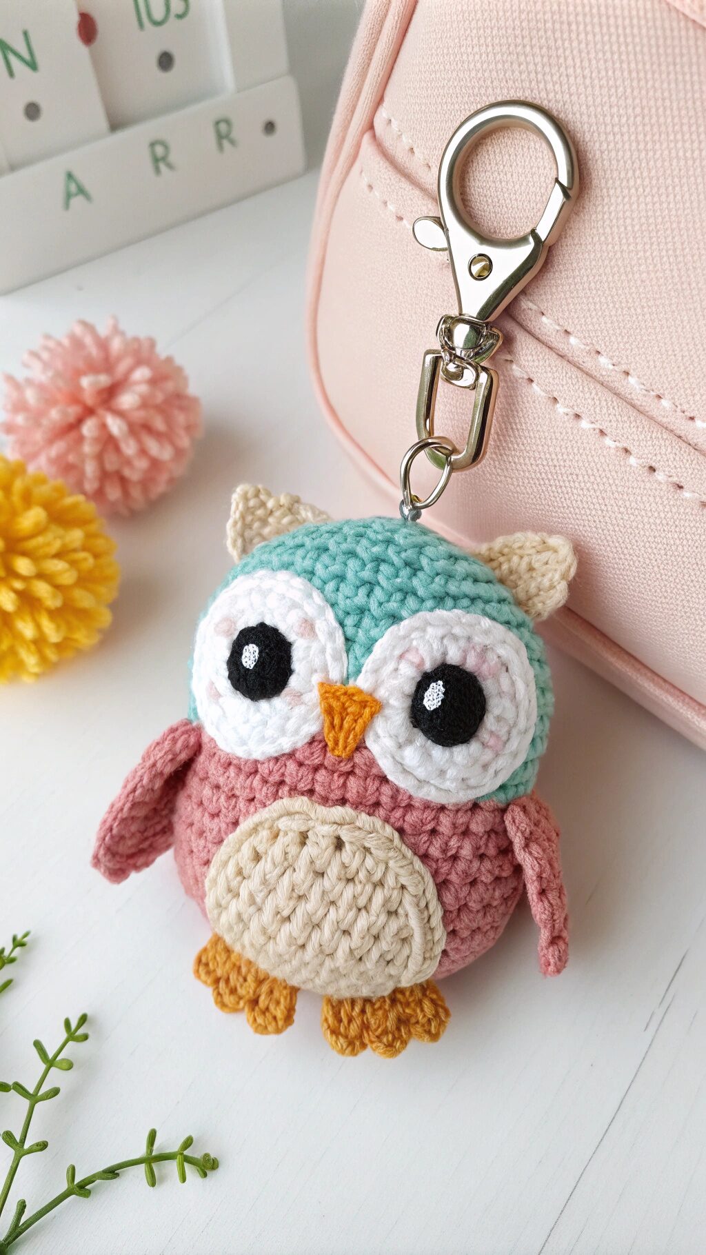 Miniature Owl Keychain