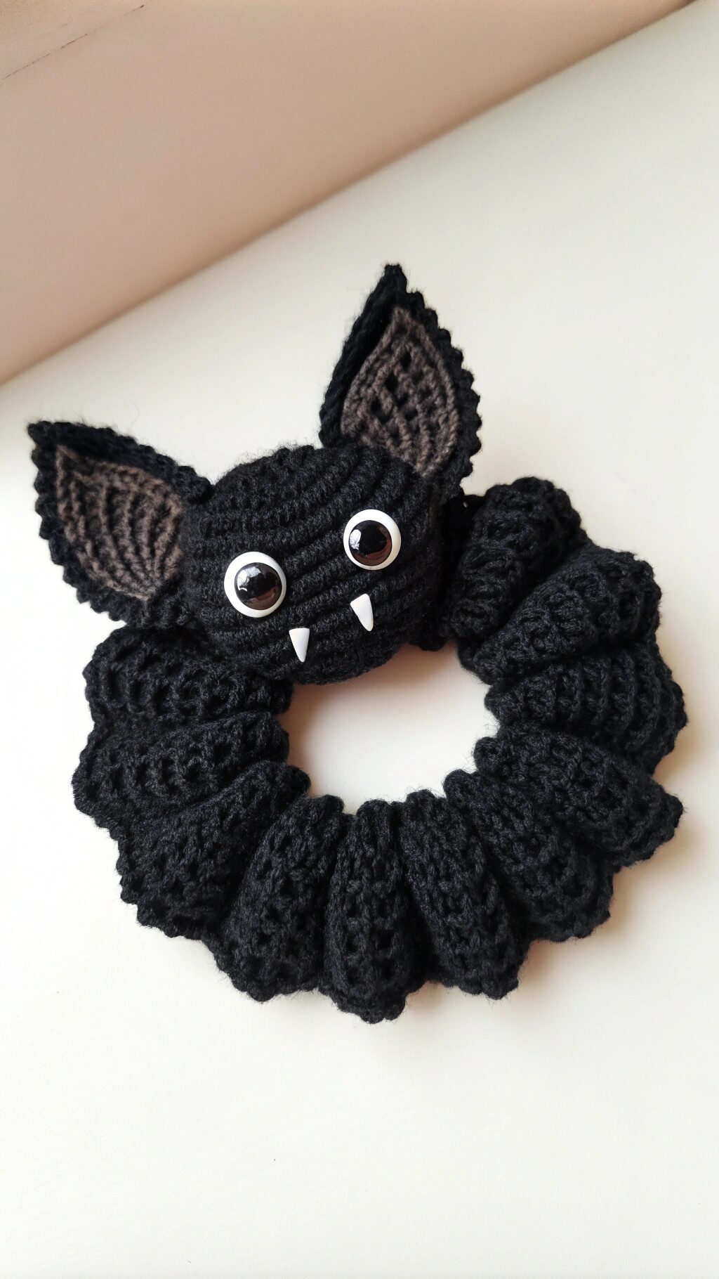 Crochet Bat Scrunchie