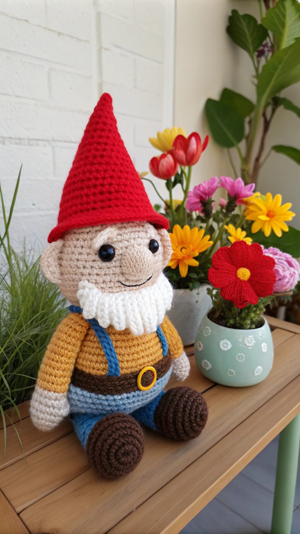 Garden Gnome With Flowers