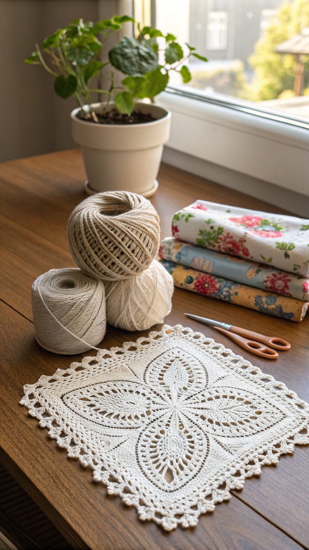 Vintage Lace Crochet Bandana