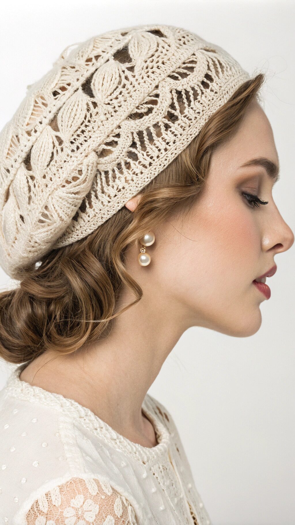 Vintage Lace Crochet Beret