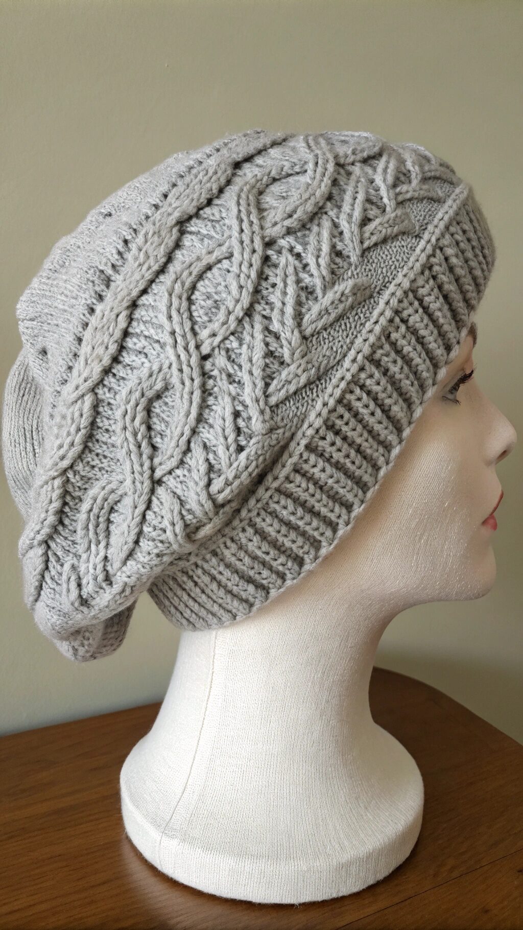 Cable Knit Crochet Beret