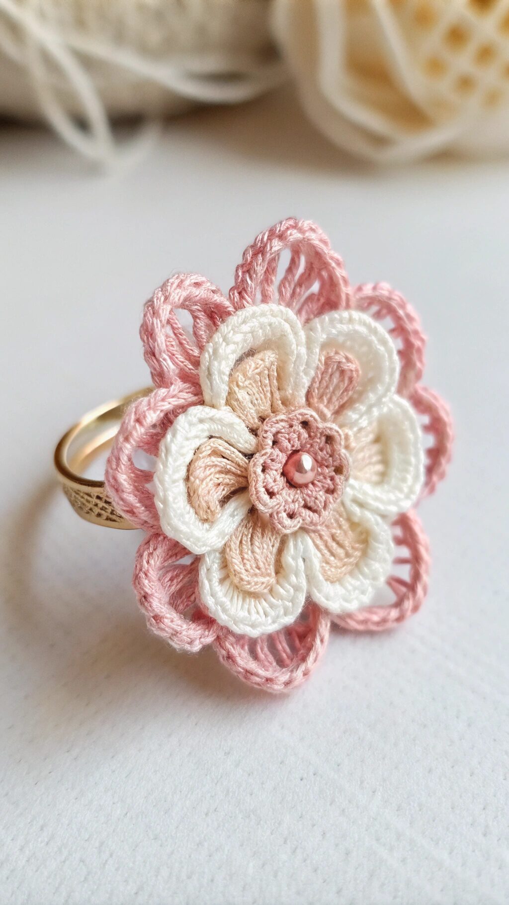 Classic Flower Crochet Ring