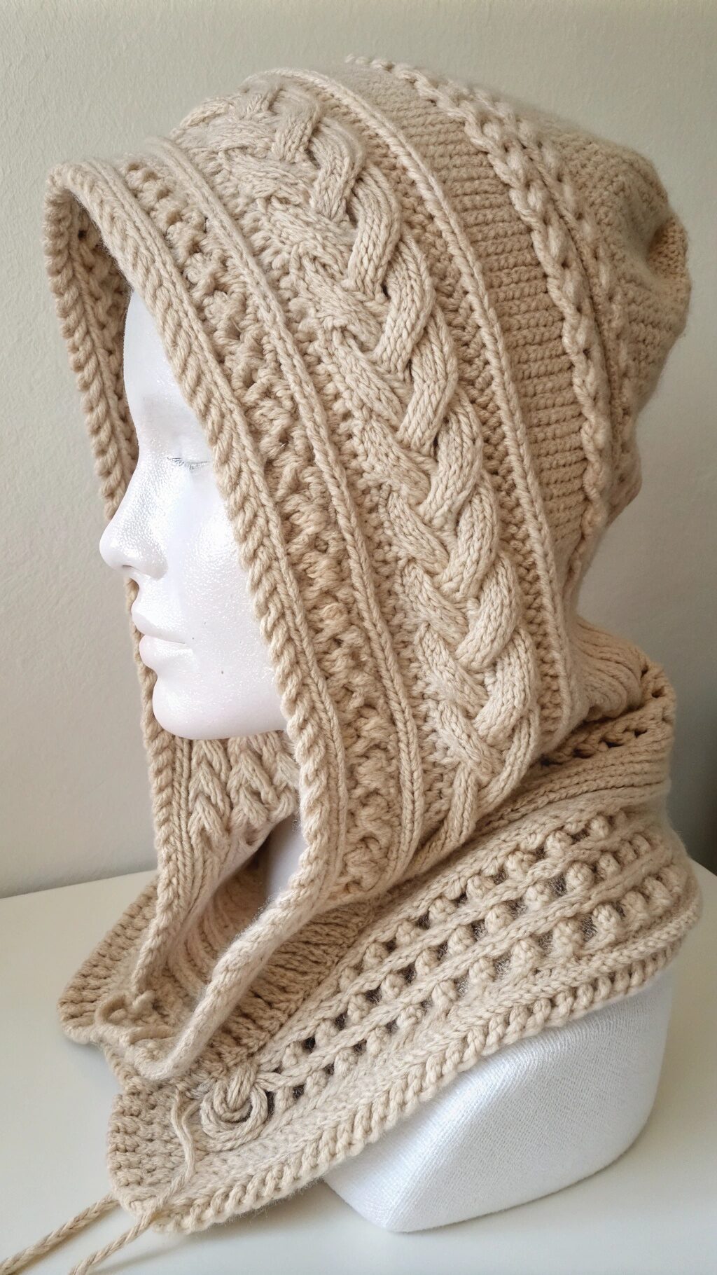 Textured Cable Knit Hood