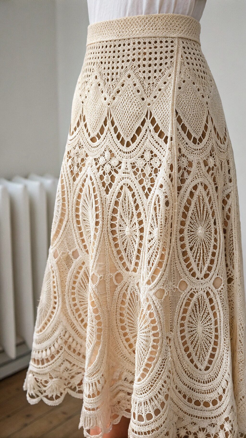 Lace Detail Crochet Skirt
