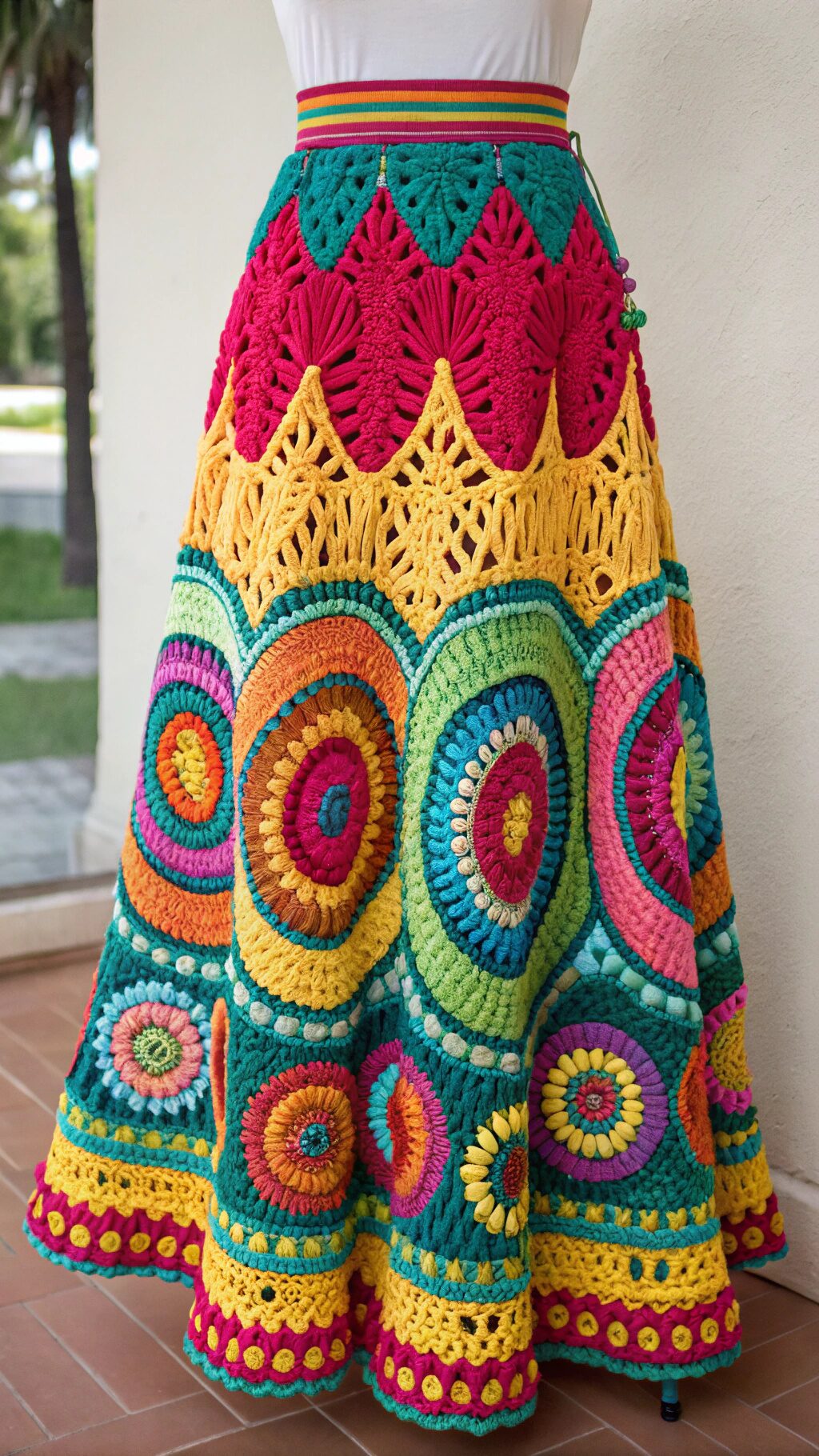 Colorful Festival Crochet Skirt