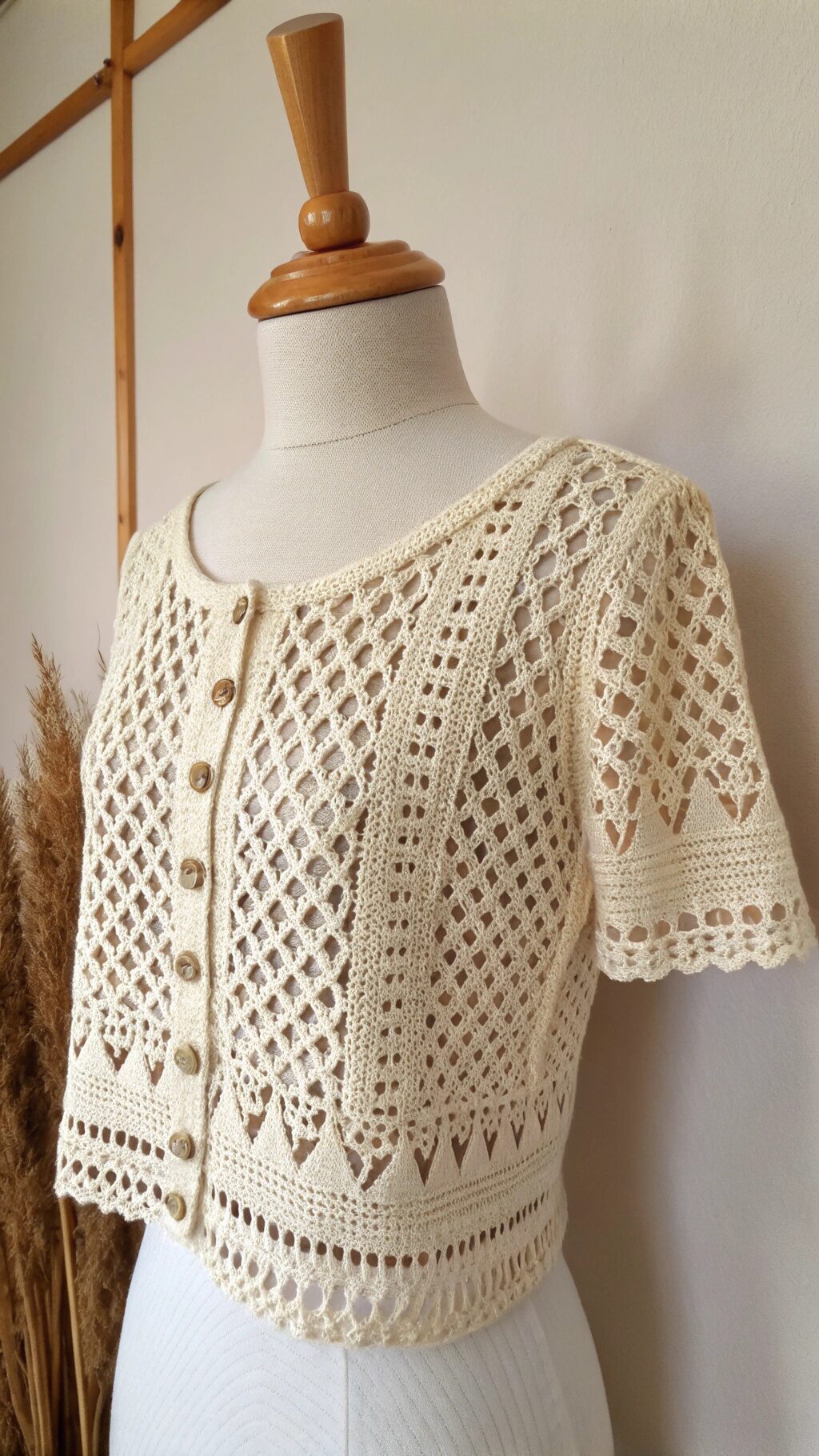 Trendy Cropped Crochet Shirt