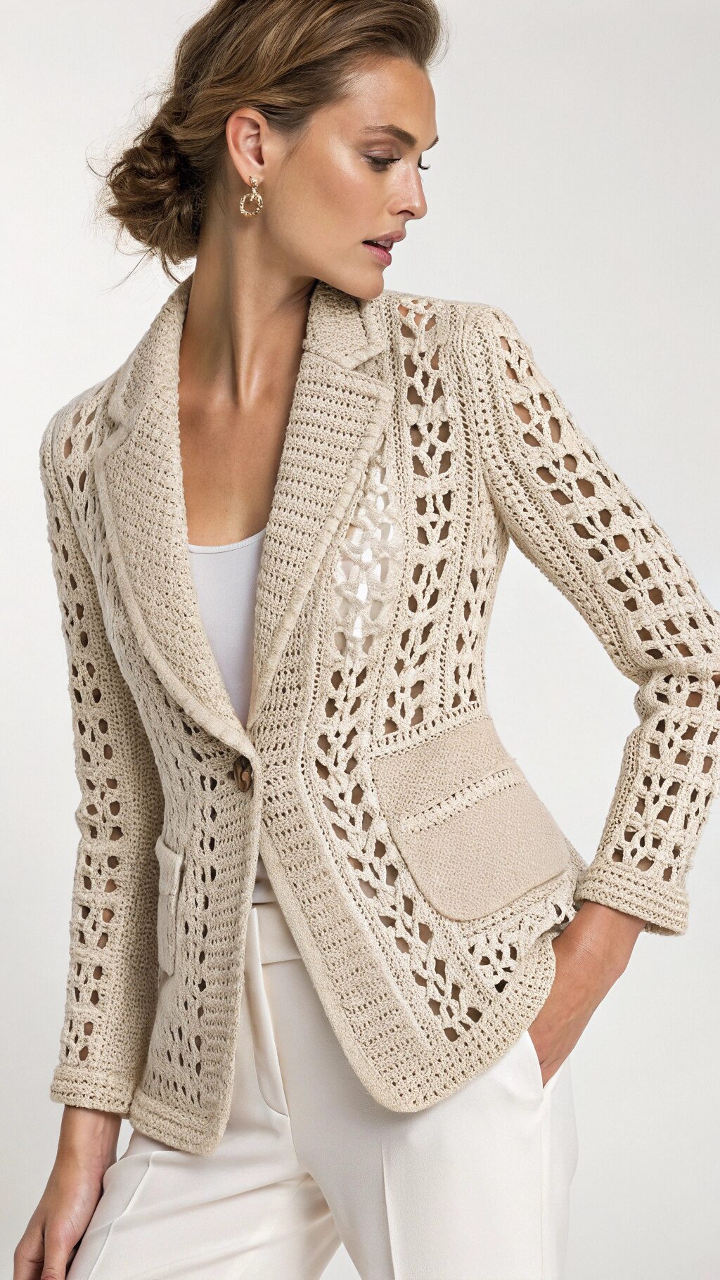 Tailored Fit Crochet Blazer