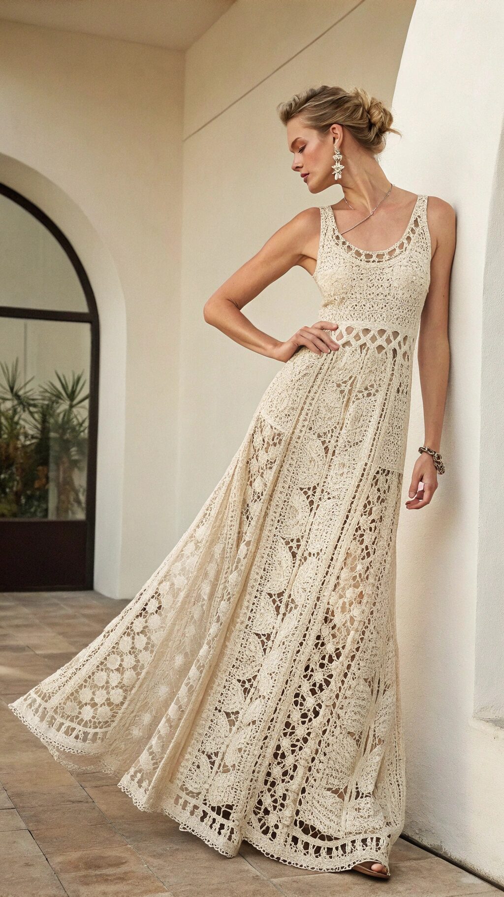 Elegant Lace Crochet Dress