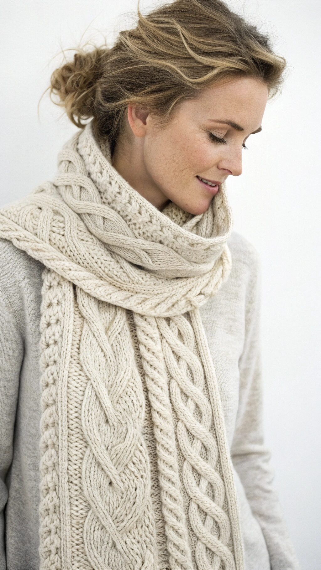 Chunky Cable Knit Scarf