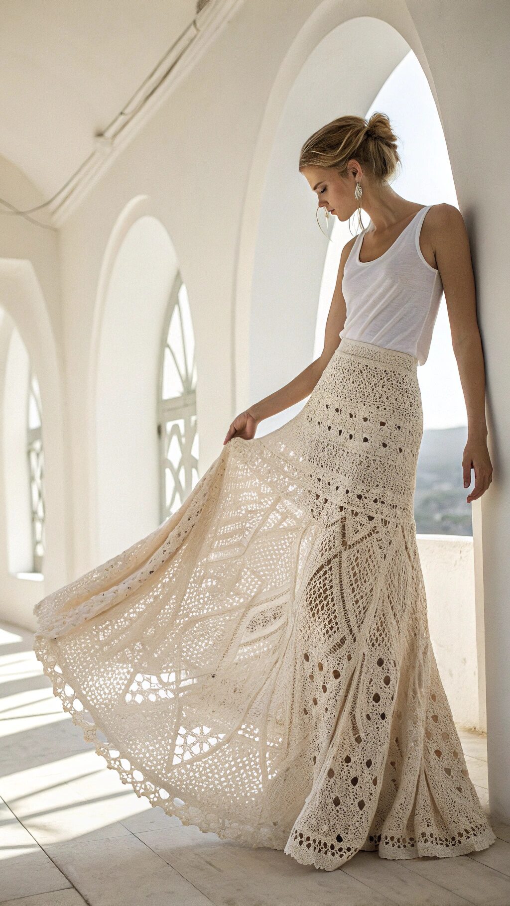 Statement Lace Crochet Skirt