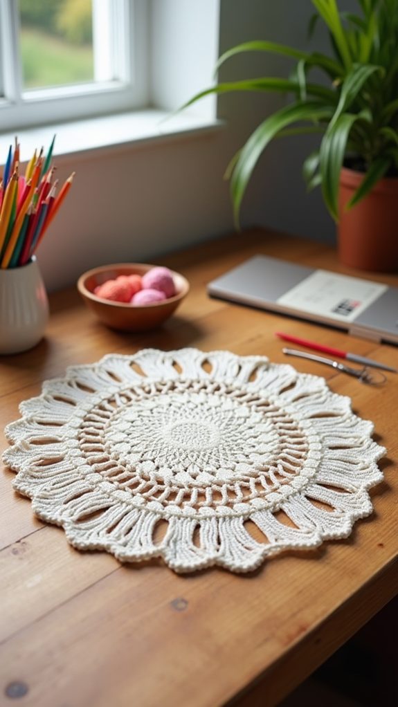 intricate lace design doily