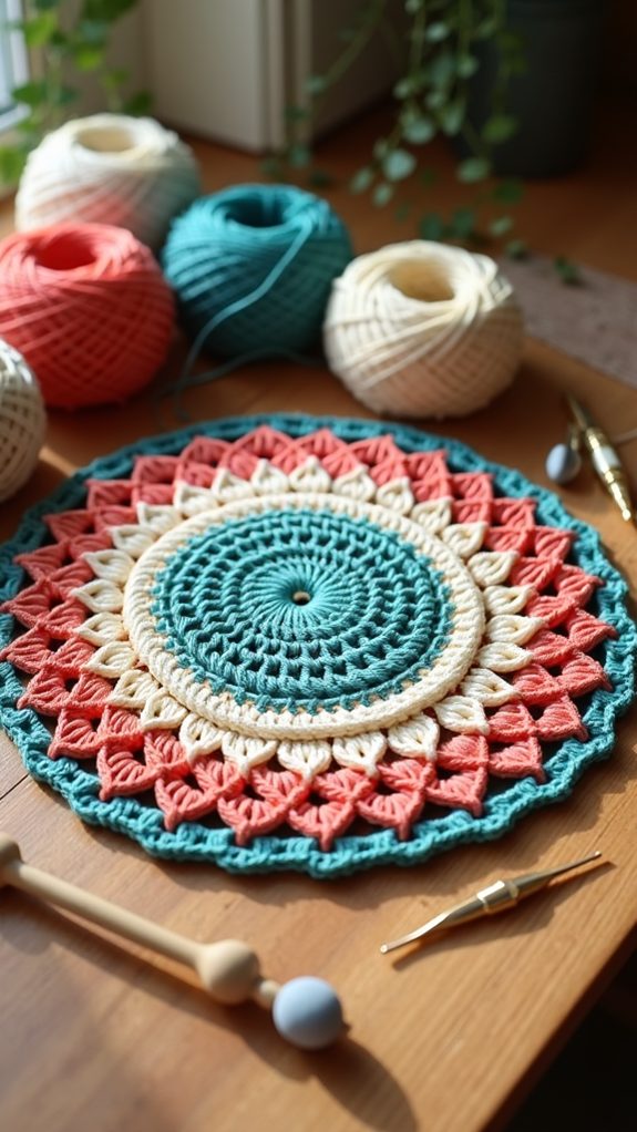 intricate mandala fabric art