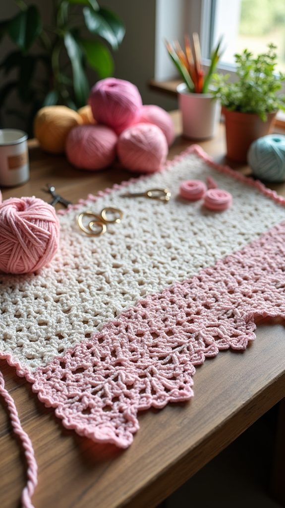 intricate woven lace blanket
