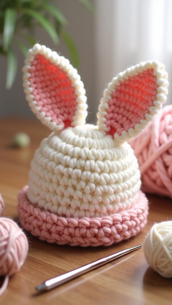 knitted bunny ear hat