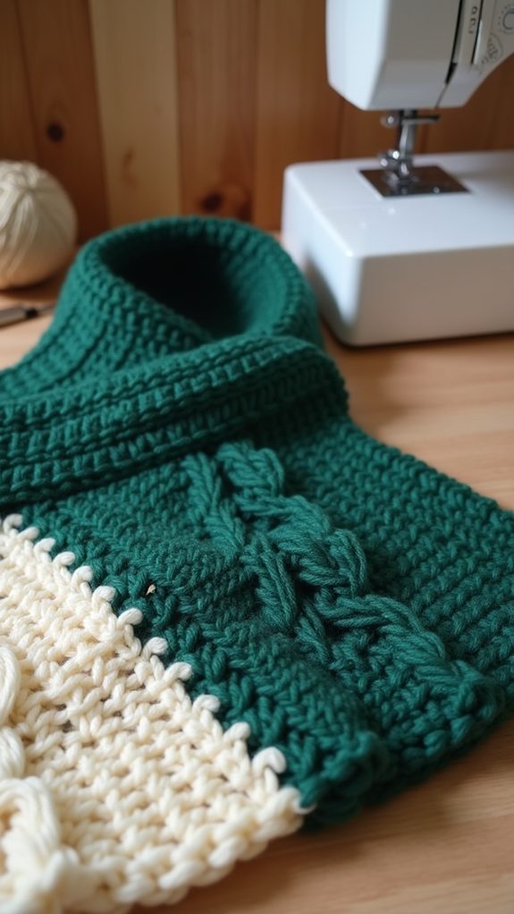 knitted cable stitch cowl