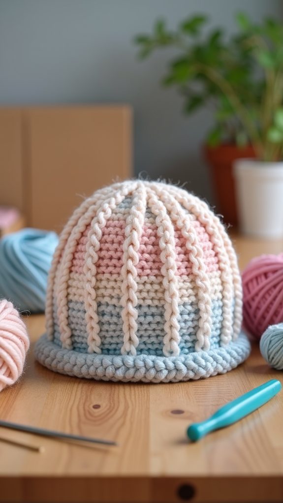 knitted ribbed beanie design