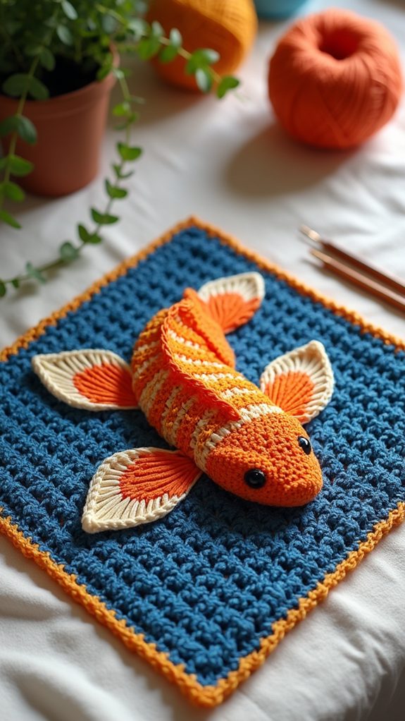 koi fish patterned blanket