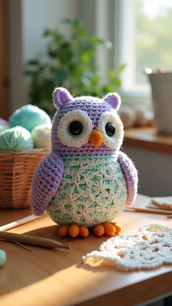 lace adorned owl decoration