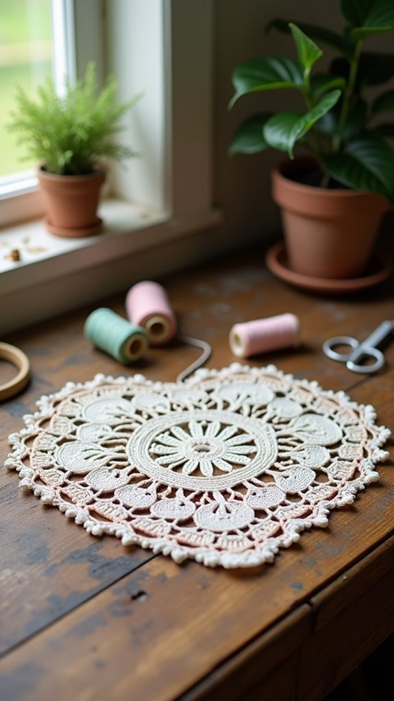 lace heart decoration craft