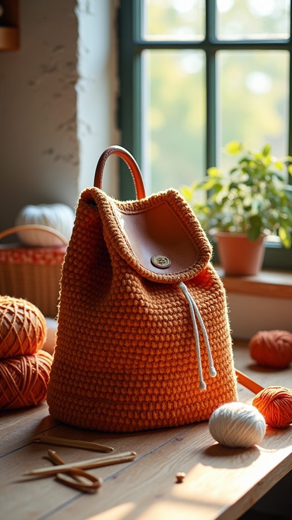 large crochet backpack tote