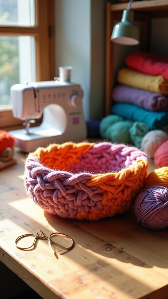 large crochet storage bowl
