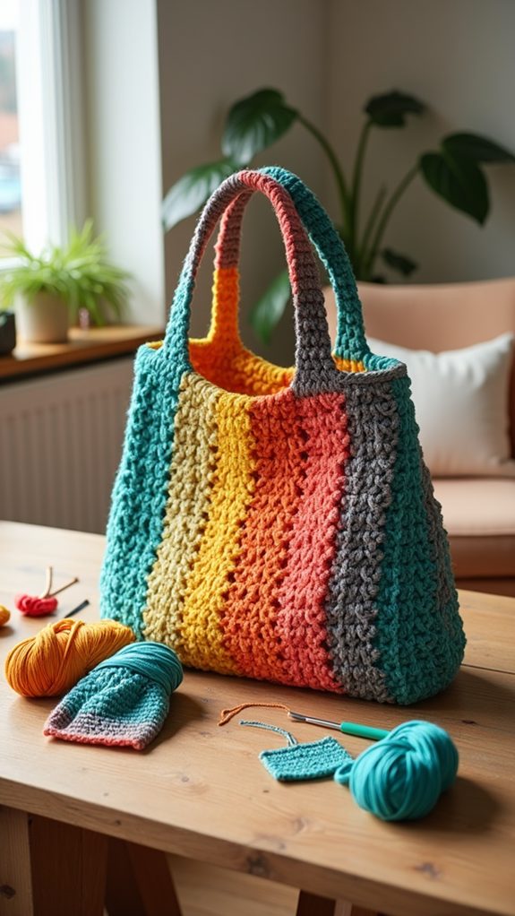 large handmade crochet bag