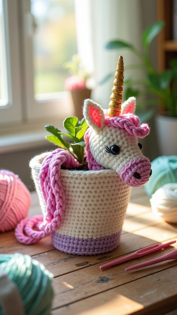 magical unicorn plant decor
