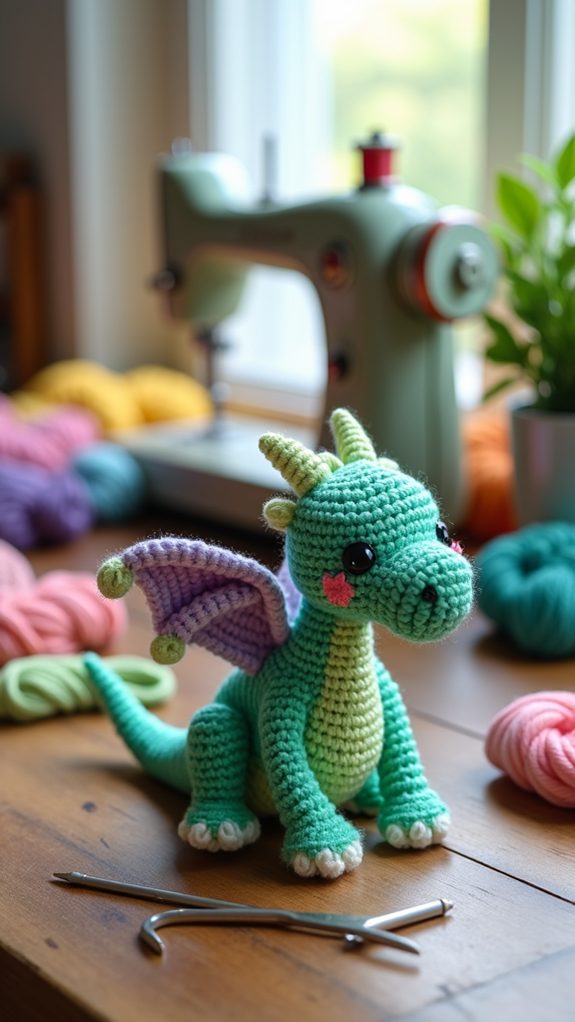 miniature crochet dragon toy