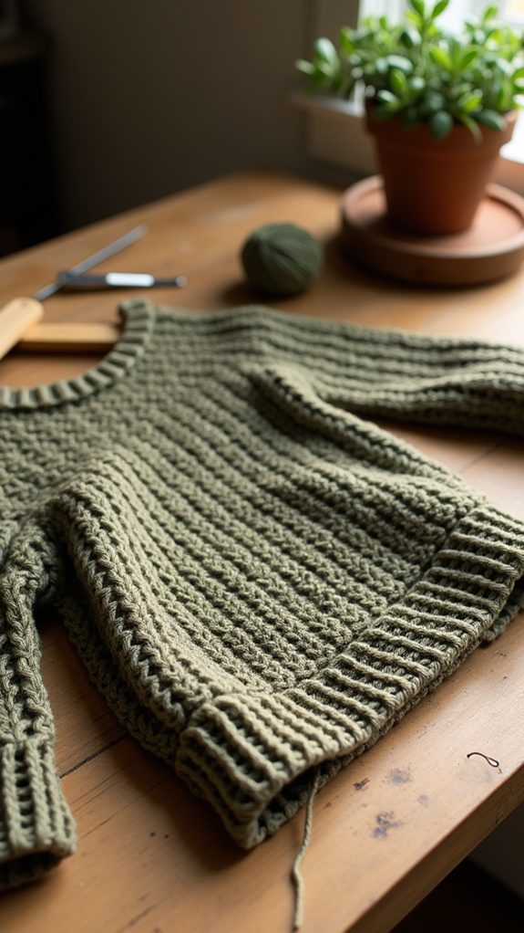 moss stitch sweater design