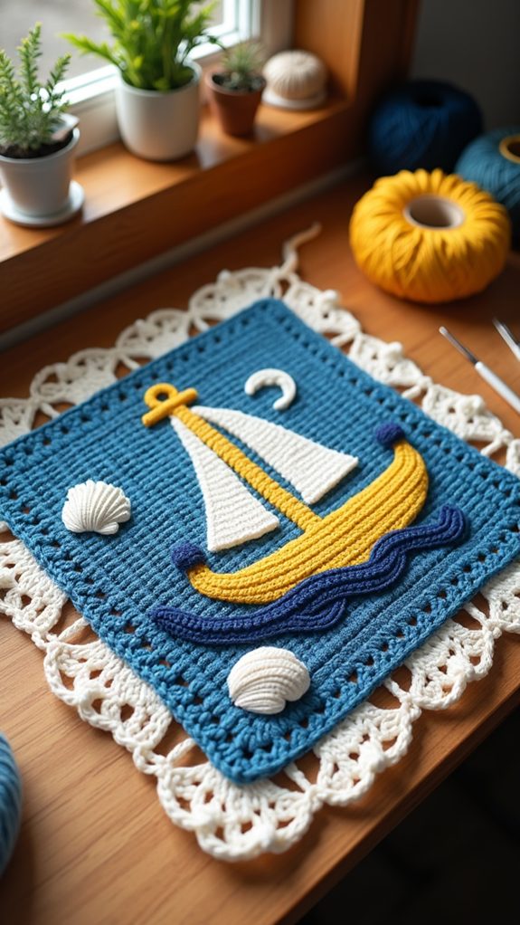 nautical themed fabric design
