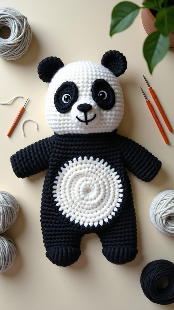 panda themed crochet costume design
