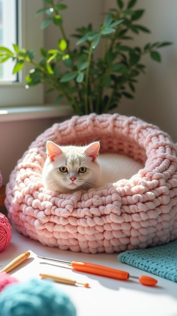 personalized crochet cat bed