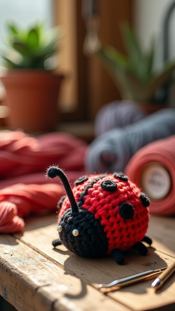 playful crochet ladybug design