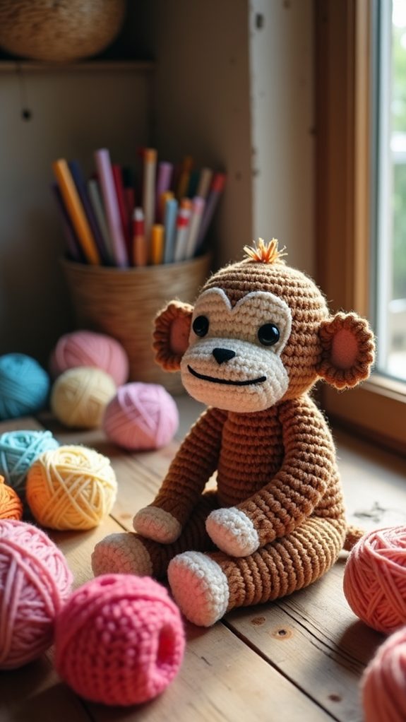 playful monkey embroidery pattern