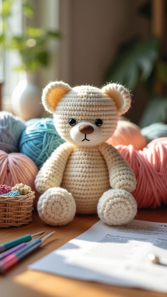 portable crochet bear toy
