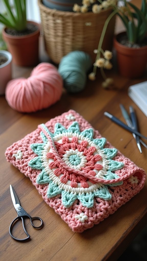 retro crochet bag design