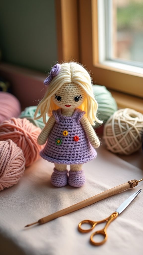 retro crochet doll design