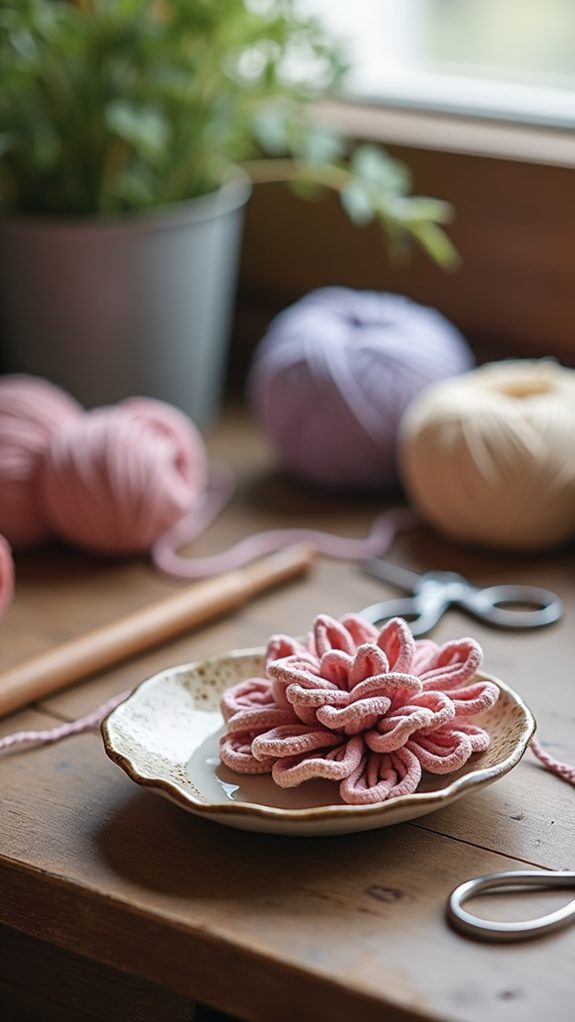 retro crochet keychain designs