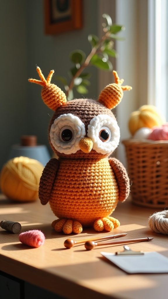 retro owl plush toy
