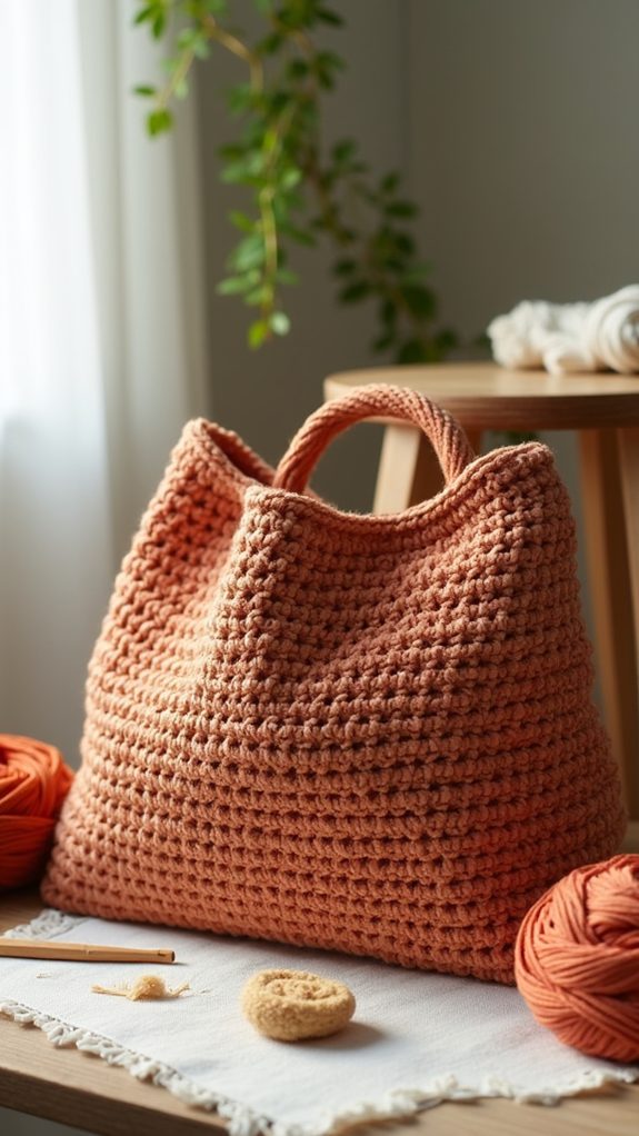 ribbed design shopping bag
