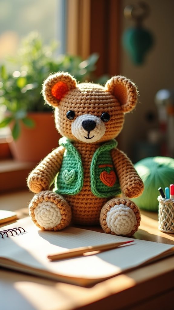 safari inspired crochet bear