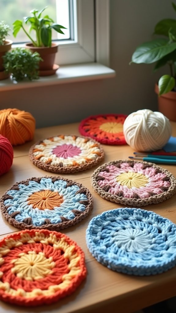 seasonal crochet coaster design