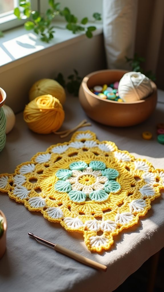 simple crochet daisy square