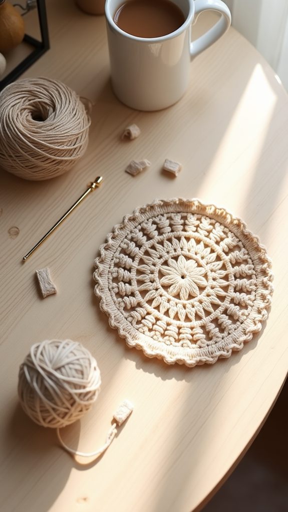simple crochet drink coaster