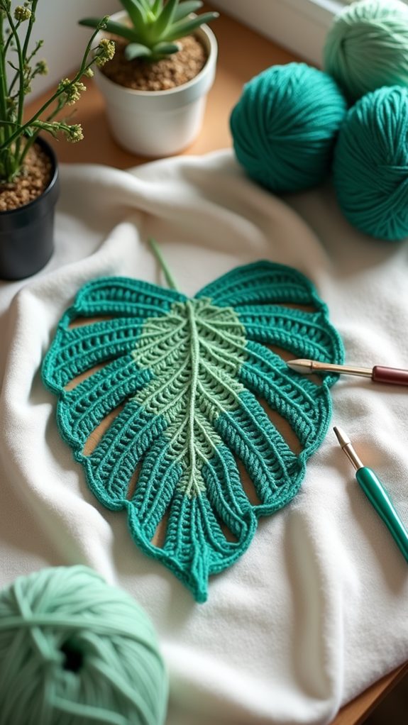 simple crochet leaf design
